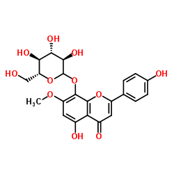 5,8,4'-三羟基-7-甲氧基黄酮 8-O-葡萄糖甙 结构式