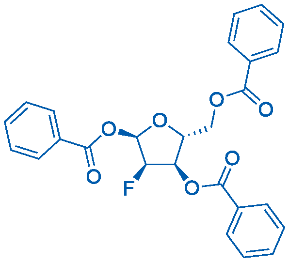 1,3,5-三-O-苯甲酰基-2-脱氧-2-氟-Α-D-核糖 结构式
