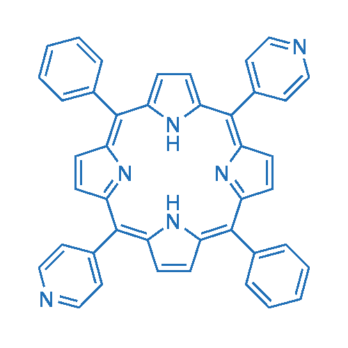 5,15-二(4-吡啶基)-10,20-二苯基卟啉 结构式