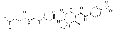 琥珀酰-丙氨酰-丙氨酰-脯氨酰-异亮氨酰对硝基苯胺 结构式