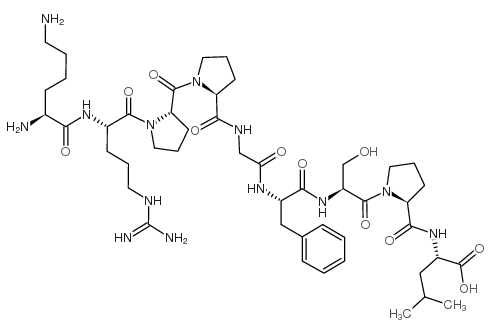 赖氨酸-(去精氨酸9,亮氨酸8)-缓激肽 结构式