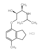 (±)-1-[2,3-(二氢-7-甲基1H-茚-4-基)氧]-3-[(1-甲基乙基)氨基]-2-丁醇盐酸盐 结构式
