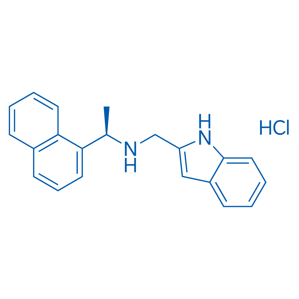 (R)-N-((1H-吲哚-2-基)甲基)-1-(萘-1-基)乙胺盐酸盐 结构式