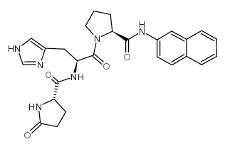 焦谷氨酰-组氨酰-脯氨酰-2-萘酰胺 结构式