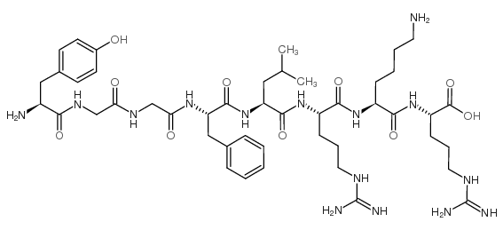 酪氨酰-甘氨酰-甘氨酰-苯丙氨酰-亮氨酰-精氨酰-赖氨酰-精氨酸 结构式