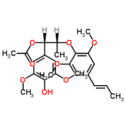 7-O-乙酰基-4-O-去甲基樟叶素 结构式