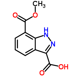 7-(甲氧基羰基)-1H-吲唑-3-羧酸 结构式