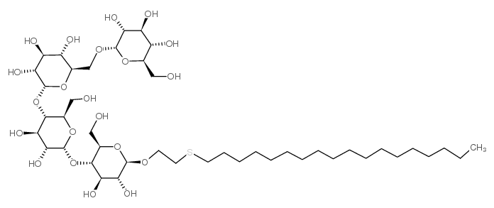 硫乙基-4-O-(4-O[6-O-A-D-葡萄糖基]-A-D-葡萄糖基)-B-D-葡萄糖苷 结构式