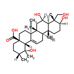 3,6,19,23-四羟基-12-熊果-28-酸 结构式