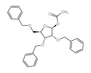 1-乙酰氧基-2,3,5-三苄氧基-1-beta-D-呋喃核糖 结构式