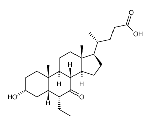 (3α,5β,6α)-6-乙基-3-羟基-7-氧-胆烷酸 结构式