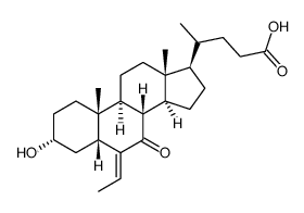 (EZ)-3α-羟基-6-亚乙基-7-酮-5β-胆烷-24-酸 结构式