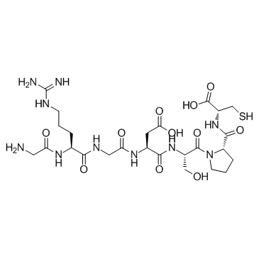 甘氨酰-L-精氨酰甘氨酰-L-α-天冬氨酰-L-丝氨酰-L-脯氨酰-L-半胱氨酸 结构式