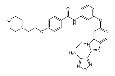 BENZAMIDE, N-[3-[[2-(4-AMINO-1,2,5-OXADIAZOL-3-YL)-1-ETHYL-1H-IMIDAZO[4,5-C]PYRIDIN-6-YL]OXY]PHENYL]-4-[2-(4-MORPHOLINYL)ETHOXY]- 结构式