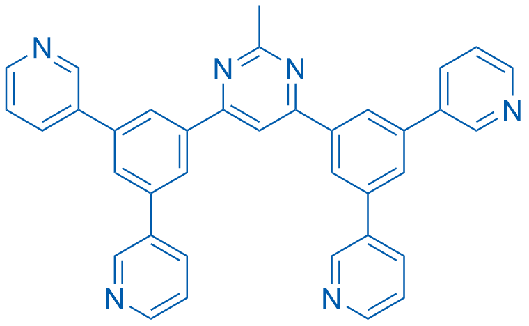 4,6-双(3,5-二(3-吡啶)基苯基)-2-甲基嘧啶 结构式