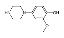 2-甲氧基-4-(1-哌嗪基)苯酚 结构式