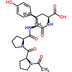 1-乙酰基-L-脯氨酰-L-脯氨酰-L-酪氨酰-L-亮氨酸 结构式