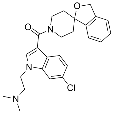 (6-氯-1-(2-(二甲氨基)乙基)-1H-吲哚-3-基)(3H-螺[异苯并呋喃-1,4'-哌啶]-1'-基)甲酮 结构式