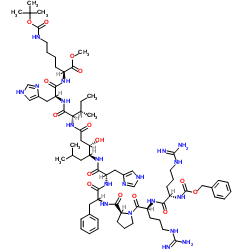 抑制剂Z-Arg-Arg-Pro-Phe-His-Sta-Ile-His-Lys(Boc)-OMe 结构式
