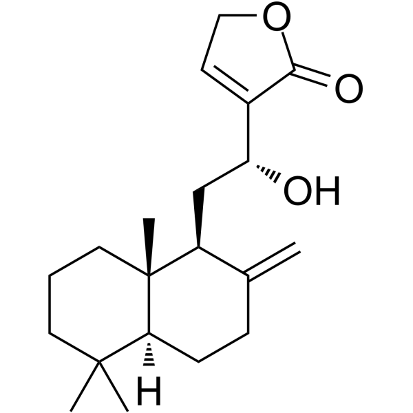 12-羟基-8(17),13-赖百当二烯-16,15-内酯 结构式
