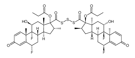 (6α,11β,16α,17α)-(6'α,11'β,16'α,17'α)-17,17'-(三硫代二羰基)双[6,9-二氟-11-羟基-16-甲基-17-(1-氧代丙氧基)-雄甾-1,4-二烯-3-酮 结构式