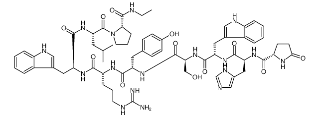 Pyr-His-Trp-Ser-Tyr-D-Arg-Trp-Leu-Pro-NHEt 结构式