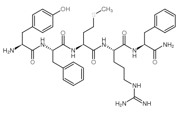 酪氨酰-苯丙氨酰-甲硫氨酰-精氨酰-苯丙氨酰胺 结构式