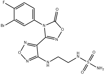 N-[2-[[4-[4-(3-溴-4-氟苯基)-4,5-二氢-5-氧代-1,2,4-恶二唑-3-基]-1,2,5-恶二唑-3-基]氨基]乙基]磺酰胺 结构式