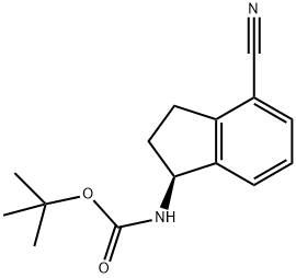 (S)-叔丁基-(4-氰基-2,3-二氢-1H-茚-1-基)氨基甲酸酯 结构式