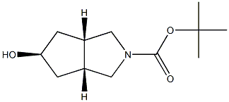 (Meso-3aR,5r,6aS)-5-羟基六氢环戊并[c]吡咯-2(1H)-羧酸叔丁酯 结构式