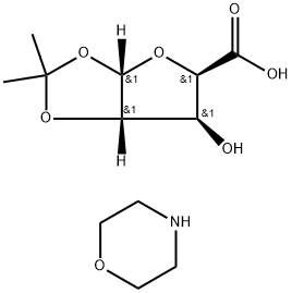 ((3aS,5R,6S,6aS)-6-羟基-2,2-二甲基四氢呋喃并[2,3-d][1,3]二氧杂环戊烯-5-甲酸吗啉盐 结构式