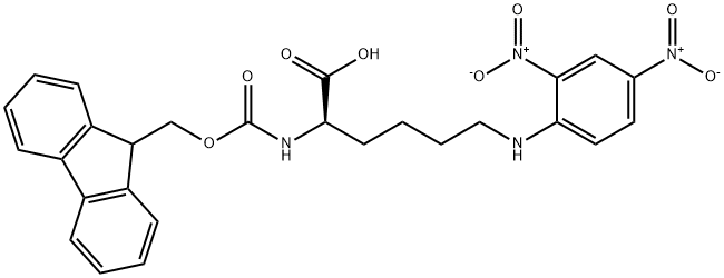 N6-(2,4-二硝基苯基)-N2-[(9H-芴-9-基甲氧基)羰基]-D-赖氨酸 结构式