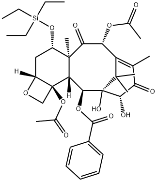 14β-羟基-7-O-(三乙基甲硅烷基)-13-氧代浆果赤霉素III 结构式