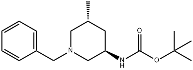 ((3R,5R)-1-苄基-5-甲基哌啶-3-基)氨基甲酸叔丁酯 结构式