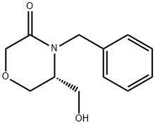(R)-4-苄基-5-羟甲基吗啉-3-酮 结构式