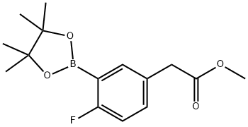 2-氟-5-(甲氧羰基甲基)苯硼酸频哪醇酯 结构式