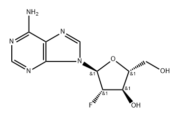 9-(2'-脱氧-2'-氟-α-D-阿拉伯呋喃糖基)-9H-嘌呤-6-胺 结构式