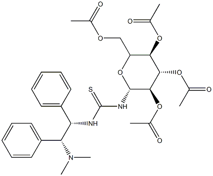 N-[(1S,2S)-2-(二甲基氨基)-1,2-二苯基乙基]-N'-(2,3,4,6-四-O-乙酰基-β-D-吡喃葡萄糖基)硫脲 结构式
