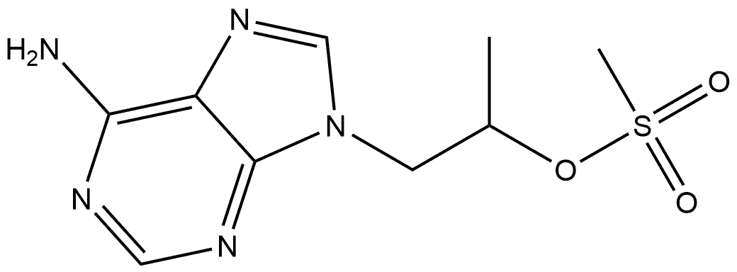 1-(腺嘌呤-9-基)丙-2-基甲磺酸酯 结构式