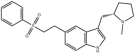 (S)-3-((1-甲基吡咯烷-2-基)甲基)-5-(2-(苯基磺酰基)乙基)-1H-吲哚 结构式