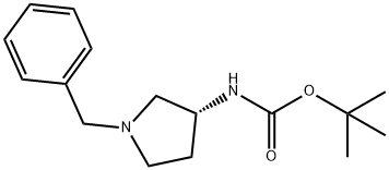 (R)-1-苄基-3-(叔丁氧羰基氨基)吡咯烷 结构式