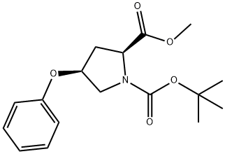 (2S,4S)-1-BOC-4-苯氧基-2-吡咯烷甲酸甲酯 结构式