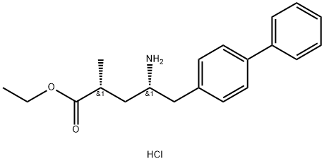 (2R,4S)-4-氨基-5-(联苯-4-基)-2-甲基戊酸乙酯盐酸盐 结构式