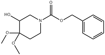 3-羟基-4,4-二甲氧基哌啶-1-羧酸苄酯 结构式