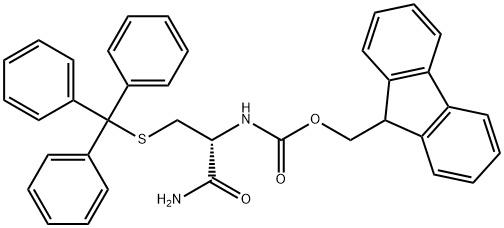 N-芴甲氧羰基-S-三苯甲基-L-半胱酰胺 结构式