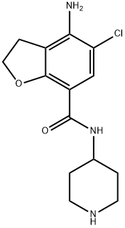 4-氨基-5-氯-2,3-二氢-N-4-哌啶基-7-苯并呋喃甲酰胺 结构式