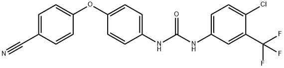1-(4-氯-3-(三氟甲基)苯基)-3-(4-(4-氰基苯氧基)苯基)脲 结构式