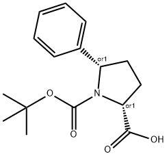 1-(叔丁氧羰基)-5-苯基吡咯烷-2-羧酸 (2R,5S)-rel- 结构式