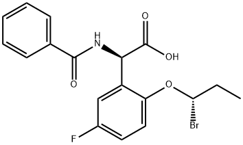 (R,S)-N-苯甲酰基-2-((2R)-1-溴丙氧基)-5-氟苯基甘氨酸 结构式