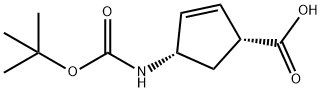 (1R,4S)-N-BOC-4-氨基环戊-2-烯甲酸 结构式